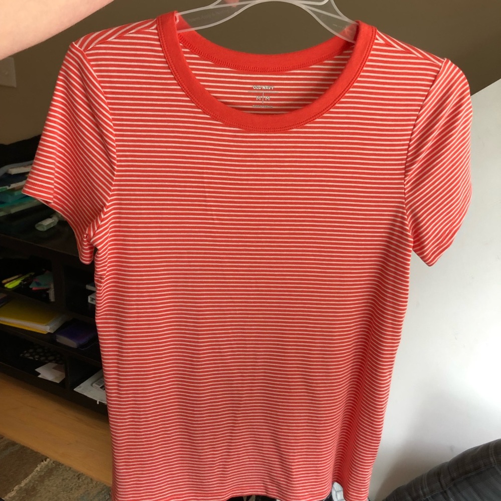 Old navy M orange stripped tee